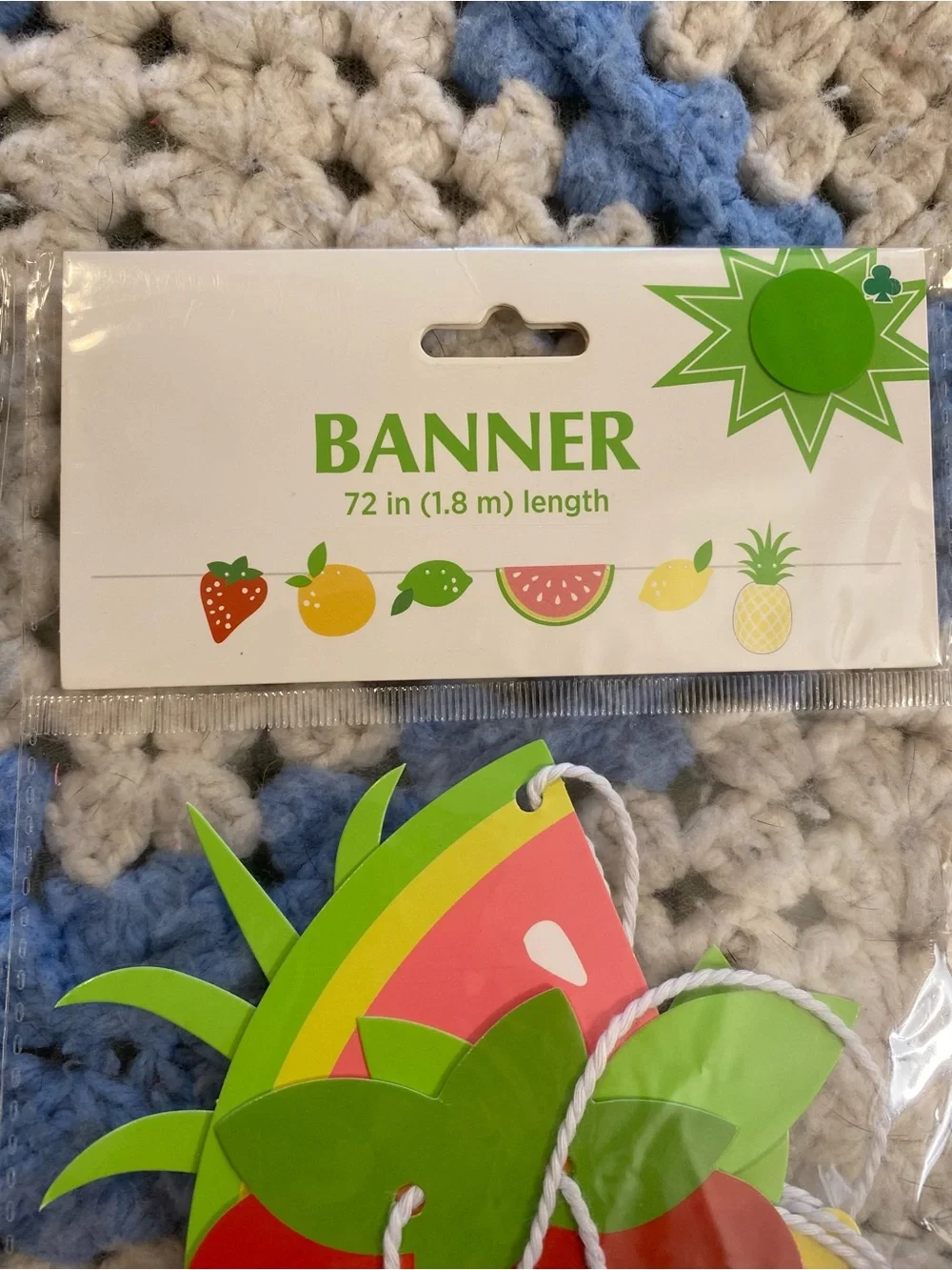 Set of 2 Summer Fruit Party Banner Decorations 72” Strawberry Watermelon Citrus